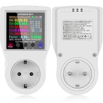 Реле контролю напруги ватметр Atorch S1W WIFI white , розумна розетка, WIFI лічильник