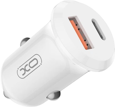 Ładowarka samochodowa XO CC69 USB-C 30W, USB-A 18W White (6975837583184)