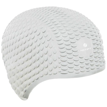 Шапочка для плавания силиконовая на длинные волосы SP-Sport BUBBLE PL-0786 цвет Белый