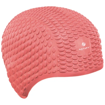 Шапочка для плавания силиконовая на длинные волосы SP-Sport BUBBLE PL-0786 цвет Коралловый