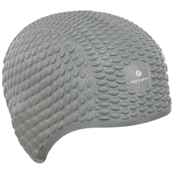 Шапочка для плавания силиконовая на длинные волосы SP-Sport BUBBLE PL-0786 цвет Серый