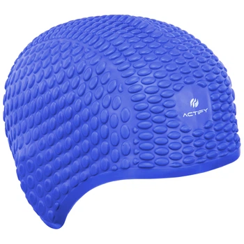 Шапочка для плавания силиконовая на длинные волосы SP-Sport BUBBLE PL-0786 цвет Темно-синий