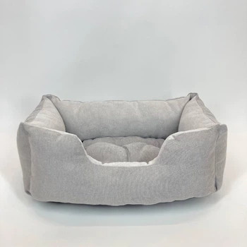 Лежак мягкий прямоугольный для кота, собаки, серый, 50*40 см