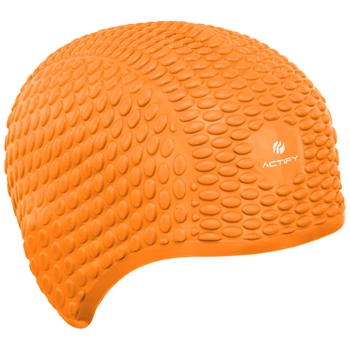 Шапочка для плавания силиконовая на длинные волосы SP-Sport BUBBLE PL-0786 цвет Оранжевый