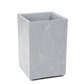 Вазон Lamela KARO 400×400×600 мм, сірий бетон (A-049029)