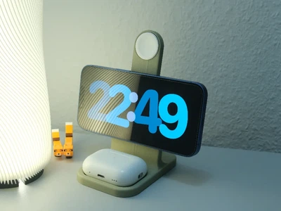 Док-станція 3-в-1 для зарядки iPhone MagSafe, Apple Watch та AirPods. Aivory