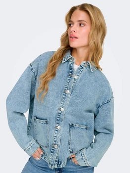 Джинсова куртка жіноча ONLY 15372651 XL Light Blue (5715871931524)
