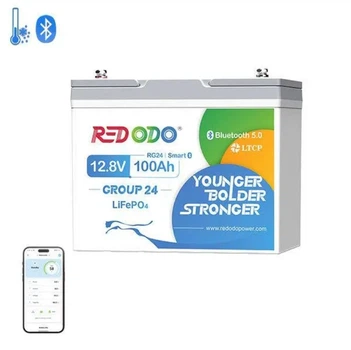 Аккумулятор Redodo Group24 LiFePO4 12.8V 100Ач 1280 Wh литиевая батарея с Bluetooth и BMS защитой >4000 циклов