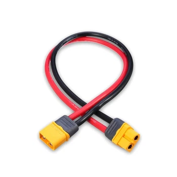 Кабель живлення з роз'ємом Amass XT60H-M (тато) на XT60H-F (мама) із проводом 12AWG 10 см