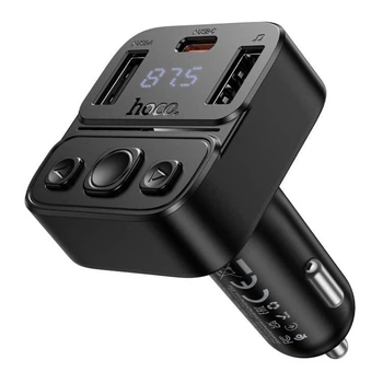 АЗУ с FM модулером HOCO E87 Delta 35W(1A1C) car BT FM transmitter
