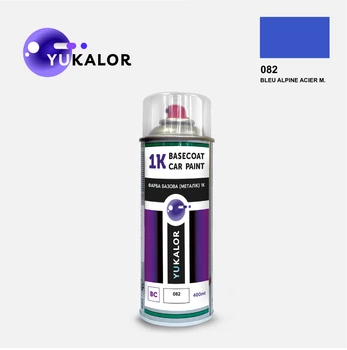 Фарба автомобільна аерозольна YUKALOR RENAULT 082 bleu alpine acier m 2020 2022 400 мл