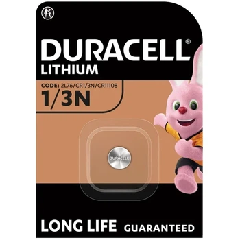 Батарейка Duracell CR1/3N Lithium 3V литиевая кнопочная (таблетка) для фотоаппаратов, прицелов, электроники