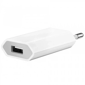 Адаптер переходник Usb 220v зарядное устройство 1USB 1А белый (2795)