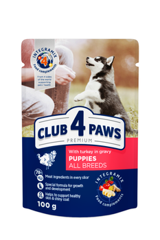 Вологий корм Club 4 Paws Premium Клуб 4 лапи для цуценят мініатюрних та малих порід, качка в желе 100 гр х 24 шт