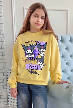 Дитячий світшот для дівчики Спиногриз Kuromi №10-00432 110 см жовтий