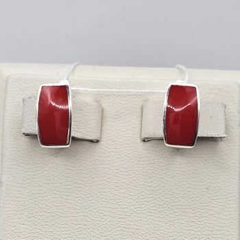 Сережки серебряные с кораллом 3,03 г