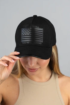 Жіноча бейсболка, Braxton "American Flag Roll" Чорний 56-59 000034044