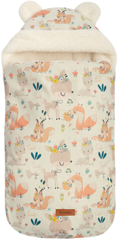 Śpiworek Sensillo Vintage do wózka lub fotelika beżowy z wzorem zwierzęta 43 × 80 cm (5908310396347)