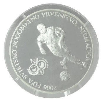 Монета Хорватия 150 куна 2006 Cеребро Proof Чемпионат мира по футболу 2006 года (Ag 925, 24 грамма)