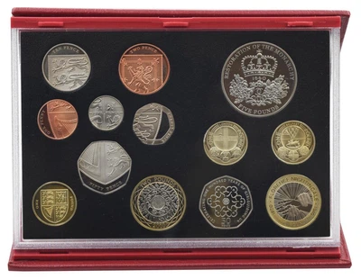 Набор монет Великобритания набор из 13 монет 2010 Proof 1, 2, 5, 10, 20, 50, 50 пенсов, 1, 1, 1, 2, 2, 5, фунтов