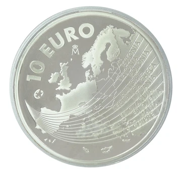 Монета Испания 10 евро 2004 Серебро UNC Расширение ЕС (Ag 925, 27 грамм)