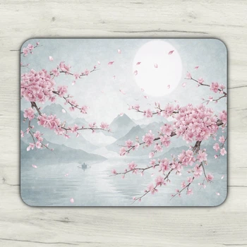 Коврик для мыши sakura игровой и офисный 22х18 нескользящая резиновая основа, точная поверхность для оптической и лазерной мышки, износостойкая, для работы, игр и учебы (50200)