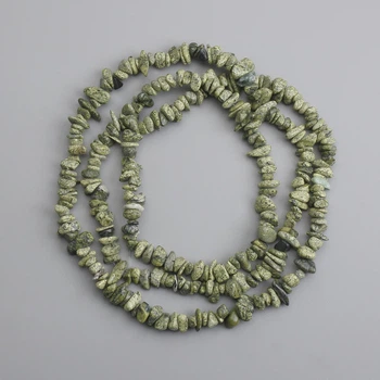 Бусины из змеевика крошка, диаметр 6-14×1,5-4 мм ±, длина 76 см +, ida74286