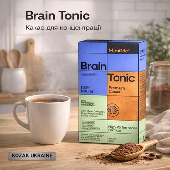 Какао Brain Tonic MindMe Premium 200 г для концентрації та енергії