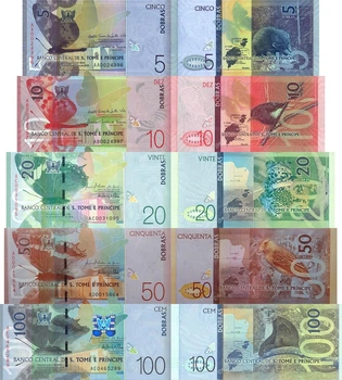 Набір 5 банкнот 5, 10, 20, 50, 100 добрас Сан-Томе і Прінсіпі 2016 - 2020 рік UNC