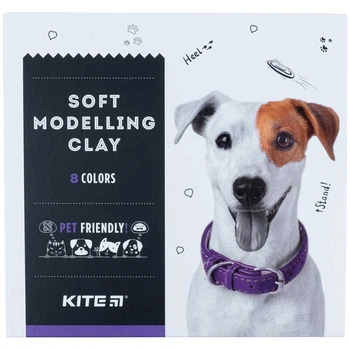 Пластилин восковый Kite набор 8 цветов по 20г Dogs K22-082