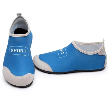 Обувь для пляжа и кораллов аквашузы Diving shoes синие с серым плоская подошва 42-43 ( 26,5 см ) 234