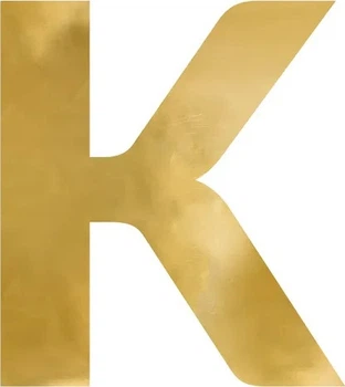Літера дзеркальна PartyDeco K 54 x 60 см Золотиста (5904555004641)