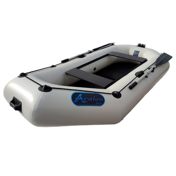 Надувная двухместная лодка ПВХ Avalon А260 / 2,6 м / 2-х местный / гребной / рельсовый настил / передвижные сиденья / ⌀36 см / Белый