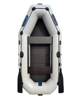 Надувная двухместная лодка ПВХ Avalon А249 / 2,49 м / 2-х местный / гребной / рельсовый настил / передвижные сиденья / ⌀34 см / Белый