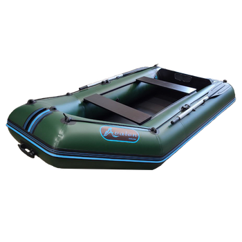 Надувная двухместная лодка ПВХ Avalon АТ290 / 2,9м / 2-х местный / моторный / рельсовый настил / передвижные сиденья / ⌀38 см / Зеленый