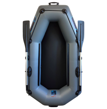 Надувная одноместная лодка ПВХ Avalon А210 / 2,1 м / 1 местный / гребной / рельсовый настил / передвижные сиденья / ⌀32 см / Серый