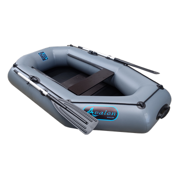 Надувная одноместная лодка ПВХ Avalon А230 / 2,3 м / 1 местный / гребной / рельсовый настил / передвижные сиденья / ⌀34 см / Серый