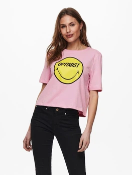 Футболка ONLSMILEY LIFE S/S TOP BOX JRS 15232818 Lilac Sachet OPTIMIST ONLY L Розовий 15232818LILACSACHETOPTIMI M