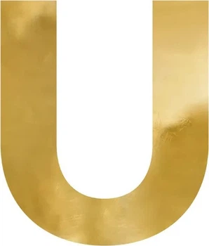 Літера дзеркальна PartyDeco U 52 x 61 см Золотиста (5904555004733)