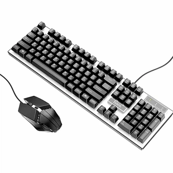 Набір провідна клавіатура 104 клавіші та оптична миша RGB підсвічування USB GM18 Luminous для ПК та ноутбука