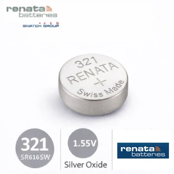 Батарейка Renata 321 (SR616SW), серебряно-оксидная, 1.55V, для часов, Швейцария