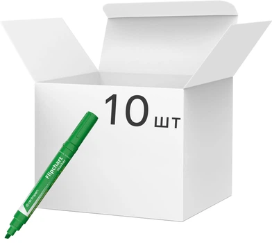 Набор маркеров для бумаги Centropen Flipchart 1-4.6 мм Зеленый 10 шт. (8560/04)