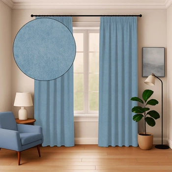 Комплект штор ArtTextil микровелюр 150×240 см 2шт, голубовато-сизый №30