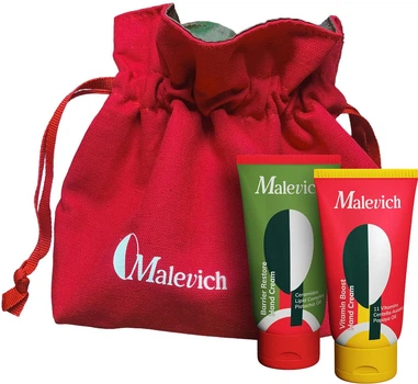 Набор Malevich для ухода за руками: Витаминизированный крем для рук Vitamin Boost Hand Cream 50 мл + Питательный барьерный крем для рук Barrier Restore Hand Cream 50 мл + Косметичка