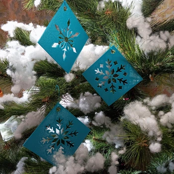 Декоративная Трафаретная Снежинка Window Decoration Snowflake Stencils 3Д Печать Бирюзовый 10 См