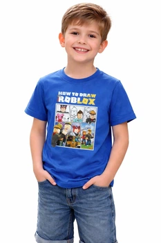 Дитяча футболка для хлопчика Roblox 2026-09 р. 140 Синя, Бавовна