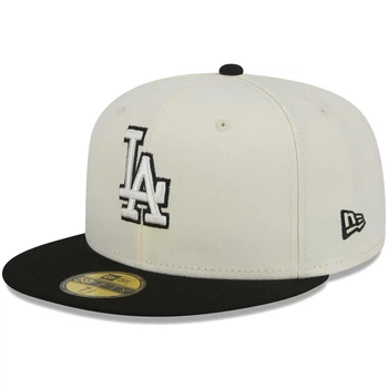 Бейсболка New Era LA Dodgers ver2, черно-белая, с вышивкой, повседневная