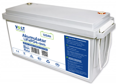 Akumulator Volt LiFePO4 25.6V 120Ah 120A BMS (6AKLI24120)