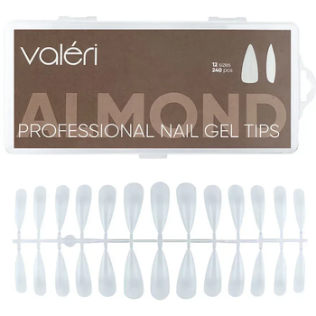 Гелевые типсы Valeri Nail Gel Tips Almond 240 шт