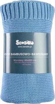 Дитячий плед Sensillo бамбуково-бавовняний блакитний 80 x 100 см (5903076306982)